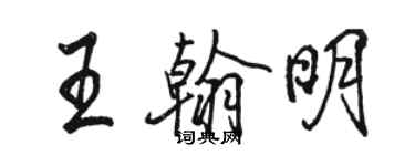 駱恆光王翰明行書個性簽名怎么寫