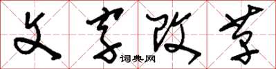 劉少英文字改革草書怎么寫