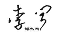 駱恆光李聞草書個性簽名怎么寫