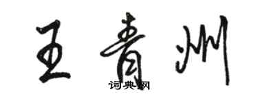 駱恆光王青州行書個性簽名怎么寫