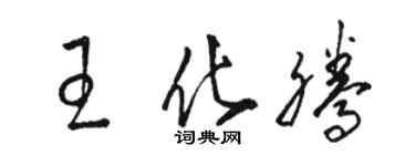 駱恆光王化騰草書個性簽名怎么寫