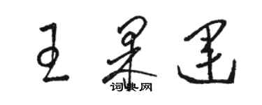 駱恆光王果運草書個性簽名怎么寫