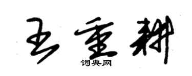 朱錫榮王重耕草書個性簽名怎么寫