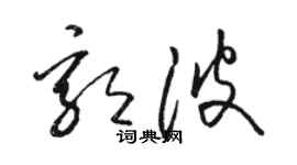 駱恆光郭波草書個性簽名怎么寫