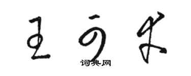 駱恆光王可幸草書個性簽名怎么寫