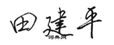 駱恆光田建平行書個性簽名怎么寫