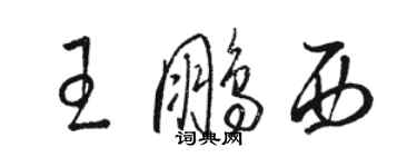 駱恆光王鵬西草書個性簽名怎么寫