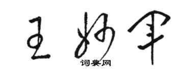 駱恆光王妙軍草書個性簽名怎么寫