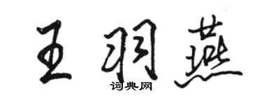 駱恆光王羽燕行書個性簽名怎么寫