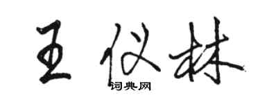 駱恆光王儀林行書個性簽名怎么寫