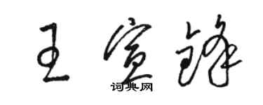 駱恆光王宣鋒草書個性簽名怎么寫