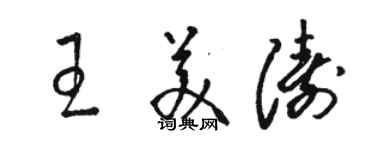 駱恆光王美濤草書個性簽名怎么寫