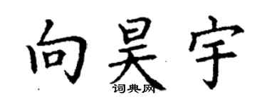 丁謙向昊宇楷書個性簽名怎么寫