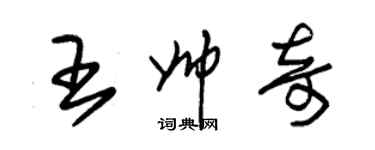 朱錫榮王帥奇草書個性簽名怎么寫