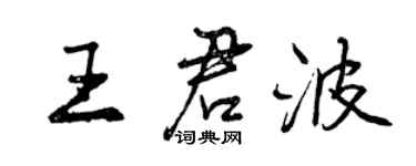 曾慶福王君波行書個性簽名怎么寫