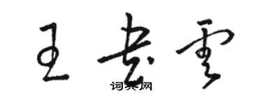 駱恆光王書雲草書個性簽名怎么寫