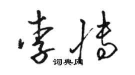 駱恆光李博草書個性簽名怎么寫