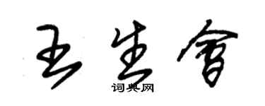 朱錫榮王生會草書個性簽名怎么寫
