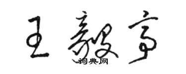 駱恆光王毅亭草書個性簽名怎么寫