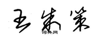 朱錫榮王朱策草書個性簽名怎么寫