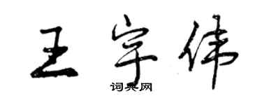 曾慶福王宇偉行書個性簽名怎么寫