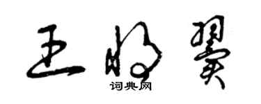 曾慶福王將翼草書個性簽名怎么寫