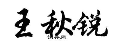胡問遂王秋銳行書個性簽名怎么寫
