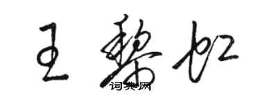 駱恆光王黎虹草書個性簽名怎么寫