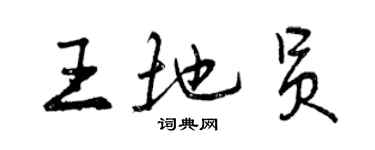 曾慶福王地員行書個性簽名怎么寫