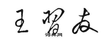 駱恆光王習友草書個性簽名怎么寫