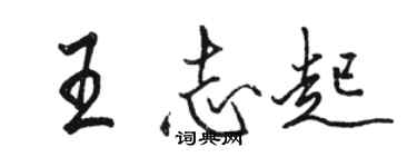 駱恆光王志起行書個性簽名怎么寫