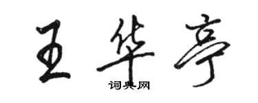 駱恆光王華亭行書個性簽名怎么寫