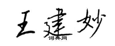 王正良王建妙行書個性簽名怎么寫