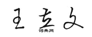 駱恆光王立文草書個性簽名怎么寫