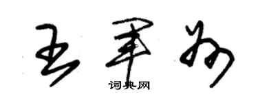 朱錫榮王軍州草書個性簽名怎么寫