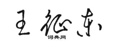 駱恆光王征東草書個性簽名怎么寫