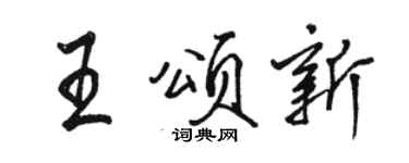 駱恆光王頌新行書個性簽名怎么寫