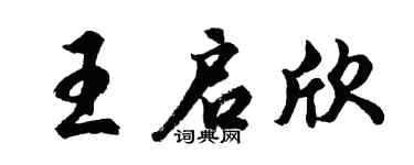 胡問遂王啟欣行書個性簽名怎么寫