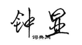 駱恆光鍾顯行書個性簽名怎么寫