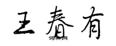 曾慶福王春有行書個性簽名怎么寫