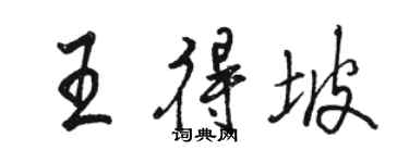 駱恆光王得坡行書個性簽名怎么寫