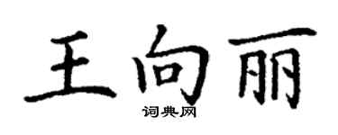 丁謙王向麗楷書個性簽名怎么寫