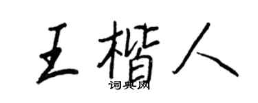 王正良王楷人行書個性簽名怎么寫