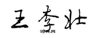 曾慶福王李壯行書個性簽名怎么寫