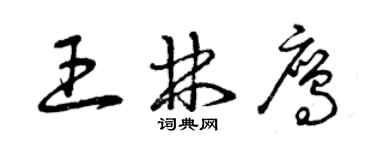 曾慶福王林鷹草書個性簽名怎么寫