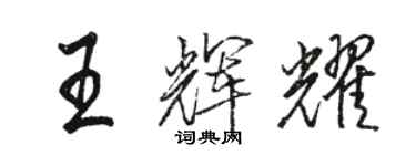 駱恆光王輝耀行書個性簽名怎么寫