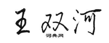 駱恆光王雙河行書個性簽名怎么寫