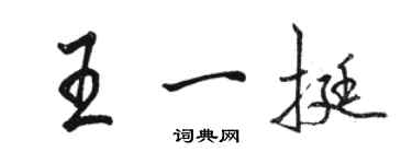 駱恆光王一挺行書個性簽名怎么寫