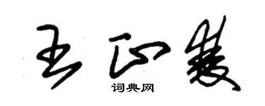 朱錫榮王正雙草書個性簽名怎么寫