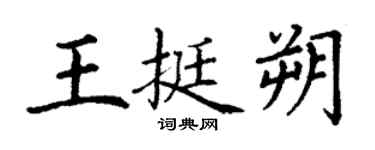 丁謙王挺朔楷書個性簽名怎么寫